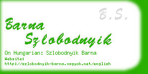 barna szlobodnyik business card
